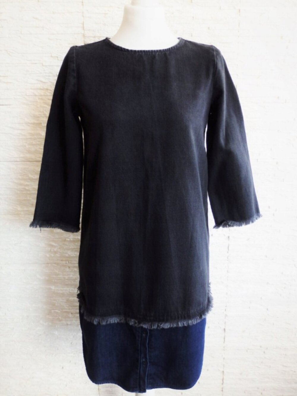Zara Trafaluc Colour-Block Denim Shift Dress
